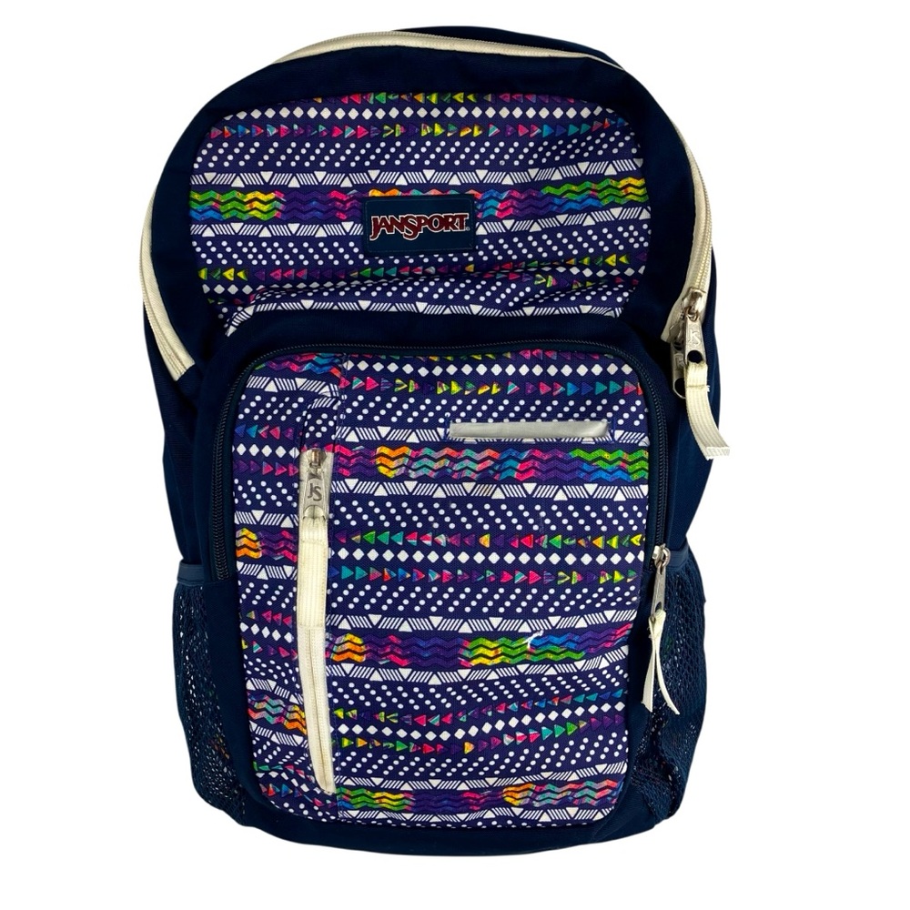 Jansport Impulse Laptop Backpack Tribal Wave Navy Colorful Large